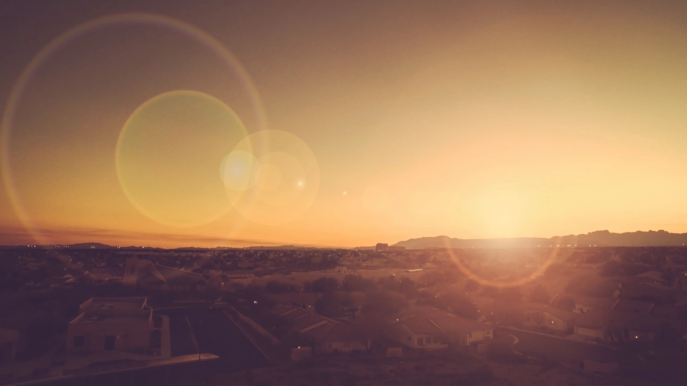 A Sunset over a suburb